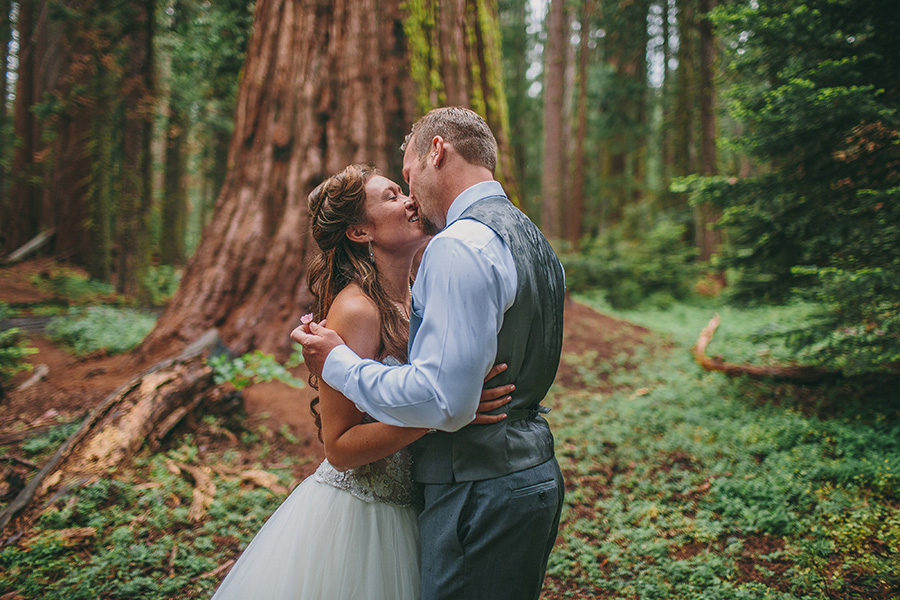 Forest wedding near Yosemite, Brett and Tori Photographers, husband and wife wedding photography team