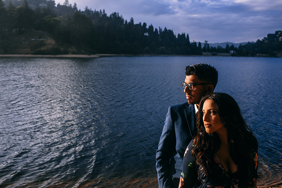 romantic lake engagement shoot, lake arrowhead California, sunset, brett and tori photographers, husband and wofe wedding photography team, photojournalism, candid