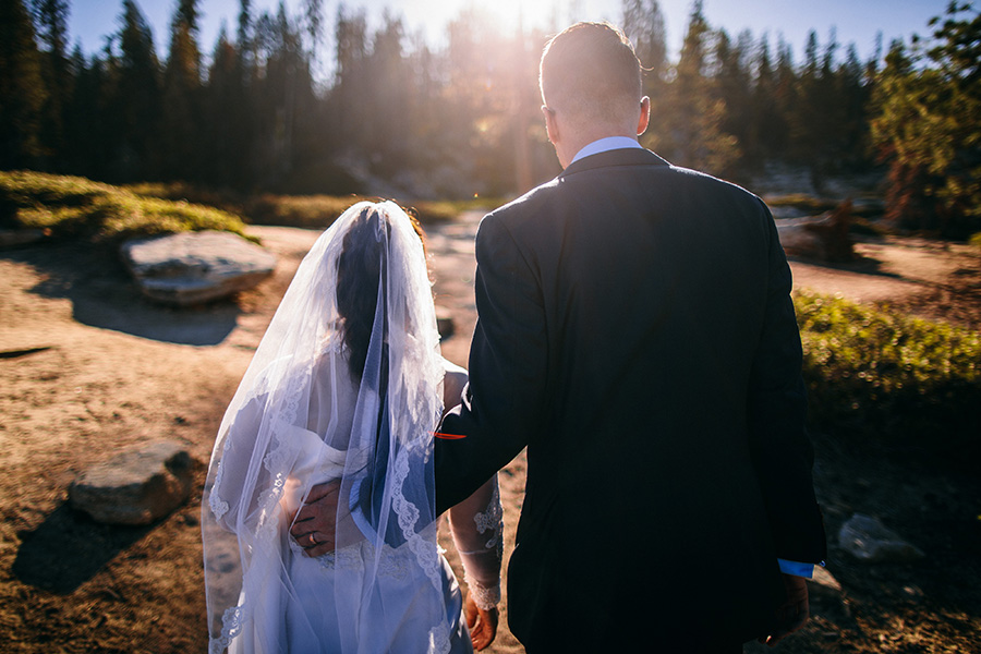 Bride and groom at their Yosemite Elopement