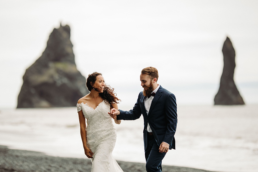 what is an elopement, Vik black sand beach Iceland