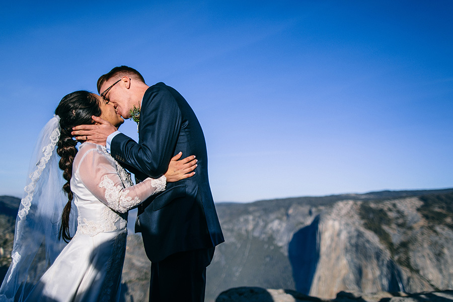 first kiss Yosemite elopement