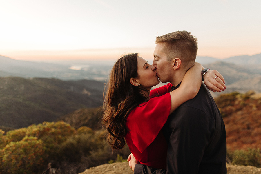 Couple kissing at their Santa Barbara Engagement Shoot