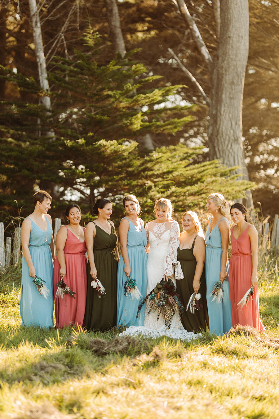 bridesmaids at switzer farm wedding