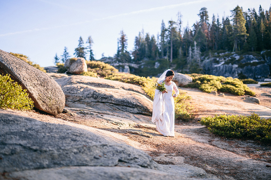bride at her Yosemite Elopement